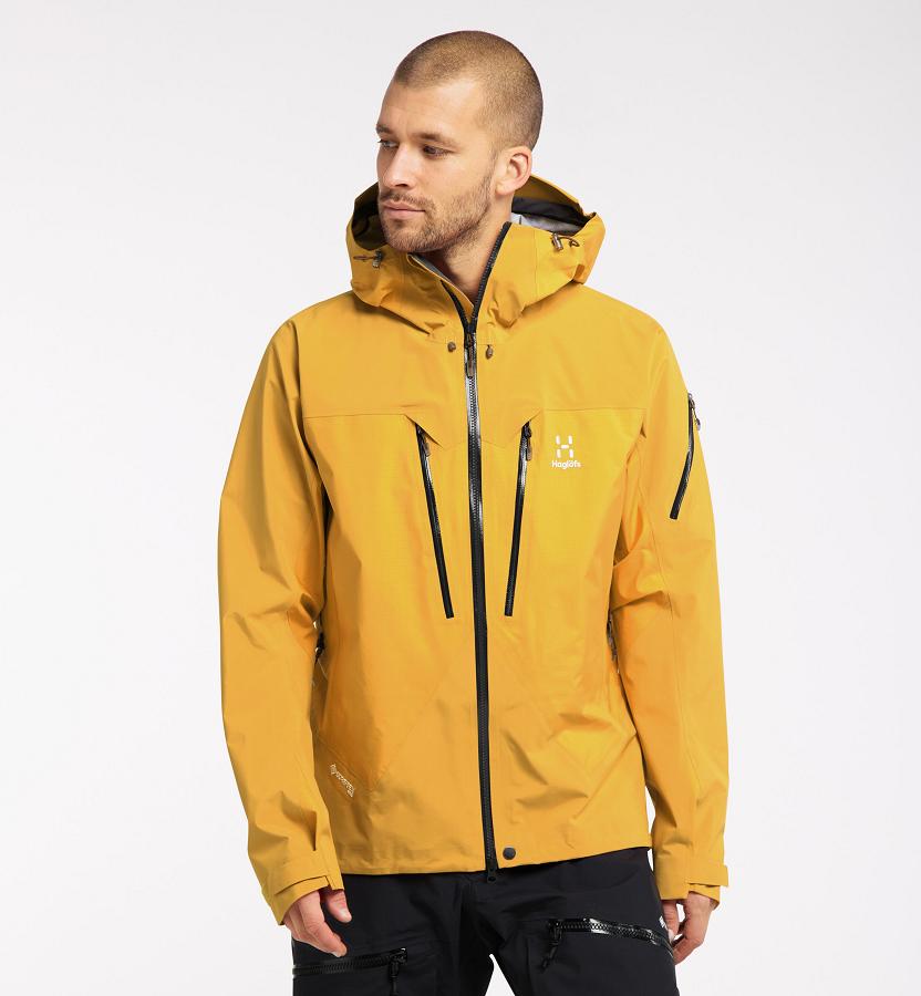 Haglöfs Spitz Ski Jacket Yellow For Mens KWRFU8245 Australia